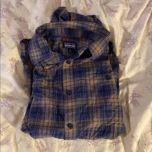 Patagonia Blue and Brown Casual Button Down Shirt